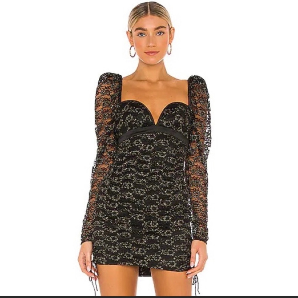For Love And Lemons Black Lace Mini Dress